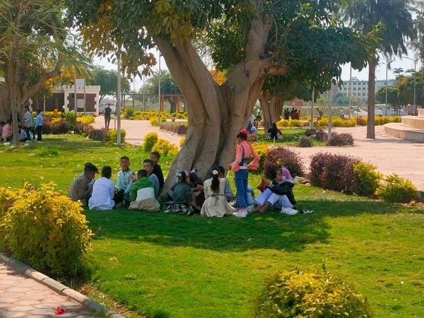 إقبال كثيف على حدائق القناطر الخيرية والمركز الأفريقي بأسوان والنصب التذكاري بالسد العالى خلال العيد (صور)