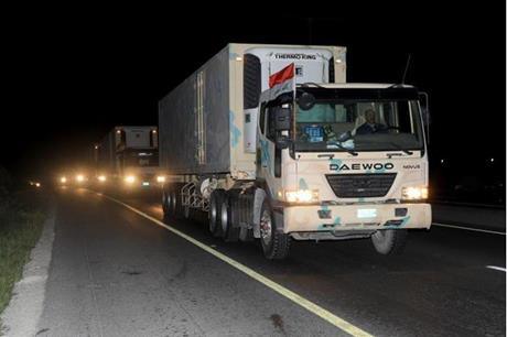 الهلال الأحمر العراقي: 250 طنًا من المواد الإغاثية في طريقها إلى قطاع غزة