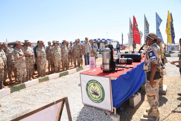 رئيس أركان القوات المسلحة يشهد تنفيذ بيان عملى لإجراءات التأمين للجيش الثالث الميدانى