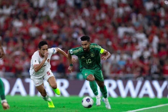 التعادل الإيجابي للمنتخب السعودي الأول لكرة القدم أمام إندونيسيا بهدف لكل فريق