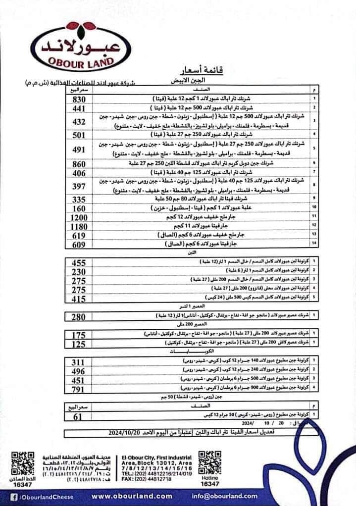 الصناعات الغذائية العربية ترفع أسعار جبن دومتي وعبور لاند أسعار 10 جنيهات