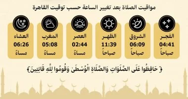 ننشر مواعيد الصلاة بعد تطبيق التوقيت الشتوي وانتهاء العمل بالتوقيت الصيفي