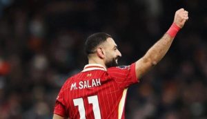 محمد صلاح لاعب ليفربول الإنجليزي يحتل المركز الثامن في قائمة هدافي القرن