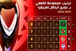 ننشر ترتيب مجموعة الأهلي في دوري أبطال إفريقيا بعد هزيمته من أورلاندو بايرتس - 7 - سيناء الإخبارية