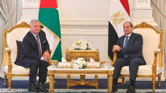 الرئيس السيسي والملك عبد الله يشددان على ضرورة التضامن لمواجهة الأزمة الإنسانية في غزة