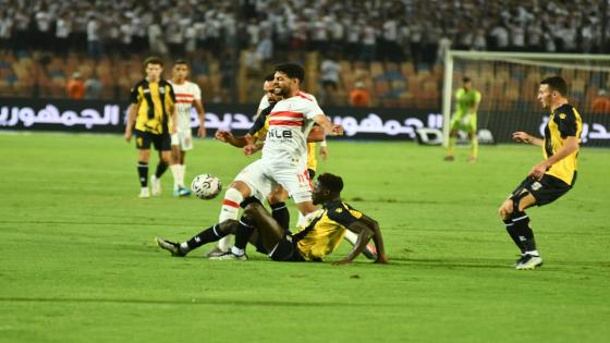 محمد عنتر يحرز الهدف الثاني لفريق المقاولون العرب في مرمى الزمالك